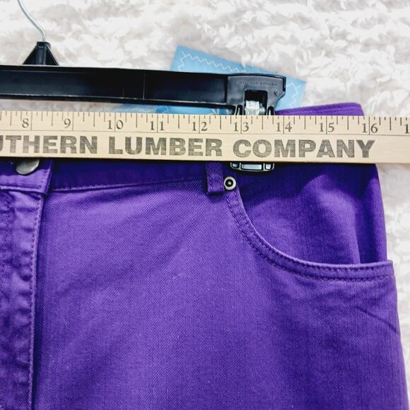 Jeans Women Size 8 Straight Leg Purple Silver Studded Casual Vibe 5 Pocket NWT - Picture 3 of 16